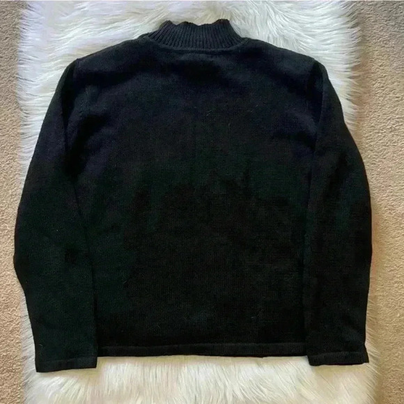 Vintage Christmas Dress Barn Mock Turtleneck Sweater Pointsettia and Holly Large - Picture 3 of 4